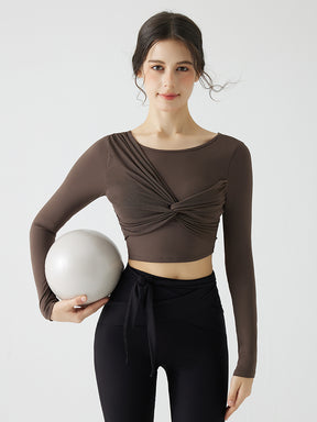 背中見せ 蝶結び風 長袖 パッド付き