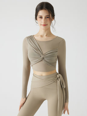 背中見せ 蝶結び風 長袖 パッド付き