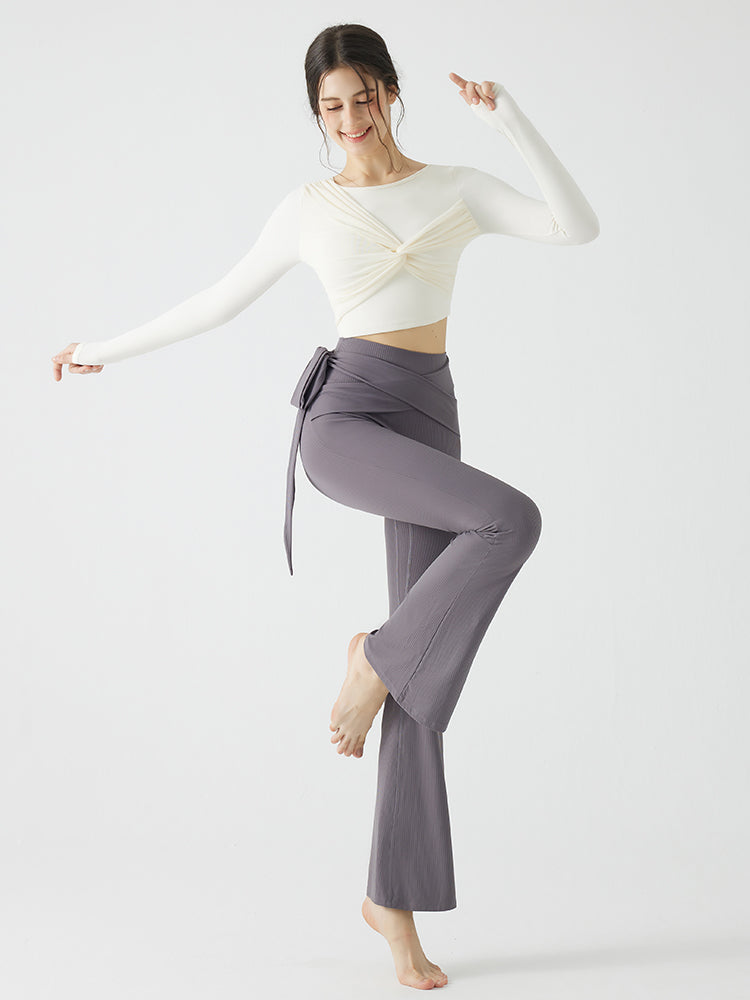 背中見せ 蝶結び風 長袖 パッド付き