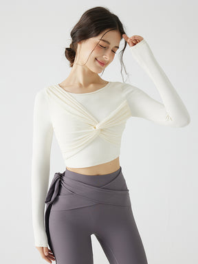 背中見せ 蝶結び風 長袖 パッド付き