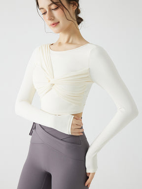 背中見せ 蝶結び風 長袖 パッド付き