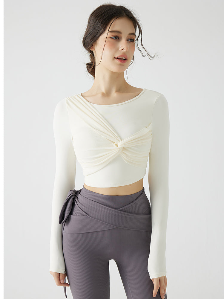 背中見せ 蝶結び風 長袖 パッド付き