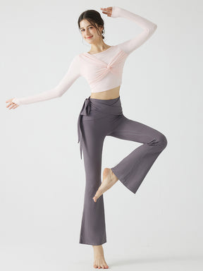 背中見せ 蝶結び風 長袖 パッド付き