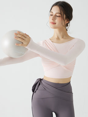 背中見せ 蝶結び風 長袖 パッド付き