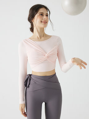 背中見せ 蝶結び風 長袖 パッド付き