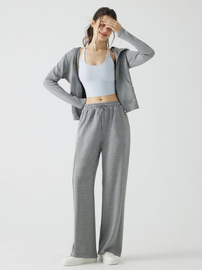 秋冬 ゆったり フード付き 斜めジップパーカ　