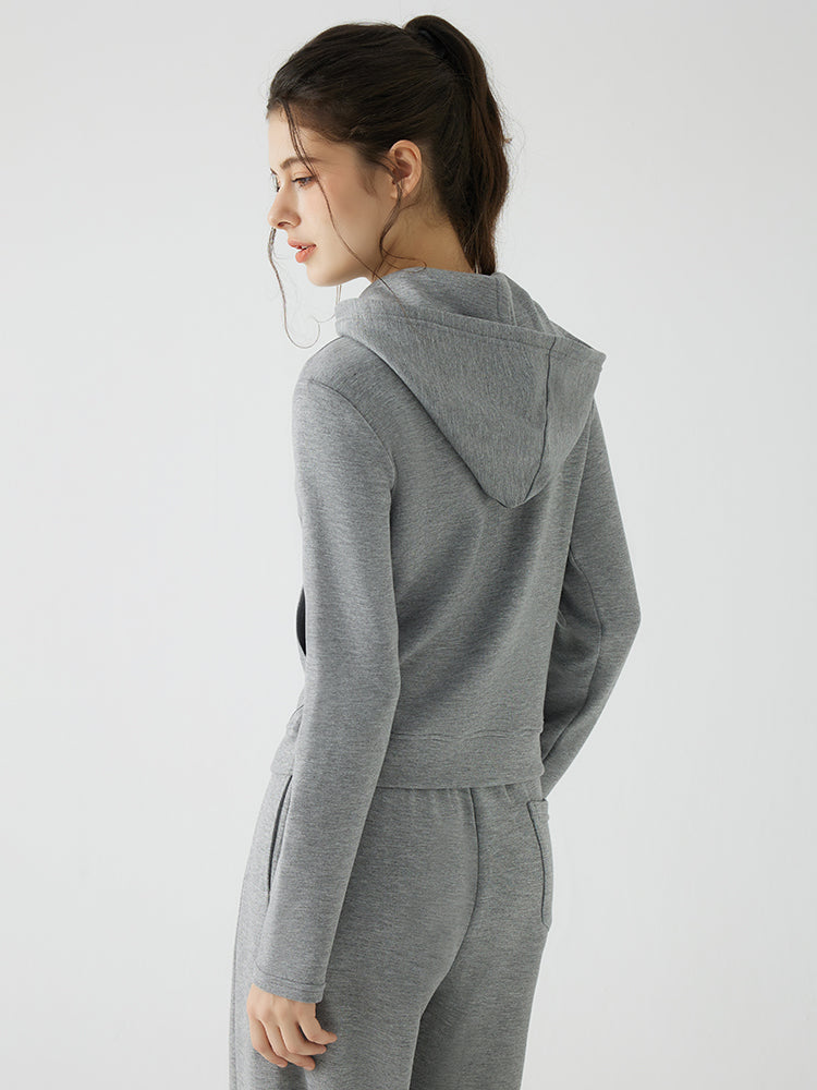 秋冬 ゆったり フード付き 斜めジップパーカ　