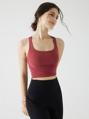 メッシュドレープ バックスタイル パッド付き ブラトップ 2way