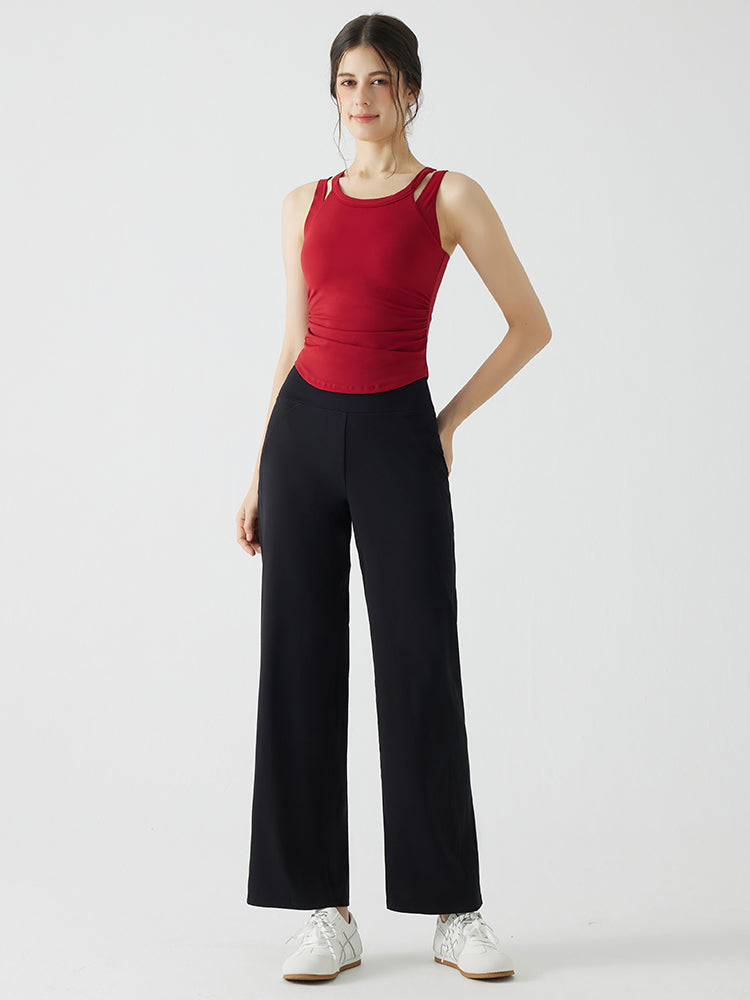 バックスタイル フェイクレイヤード スポーツブラ　