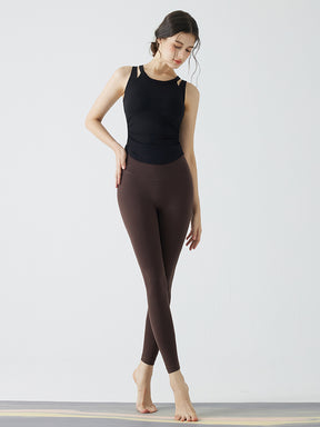 バックスタイル フェイクレイヤード スポーツブラ　