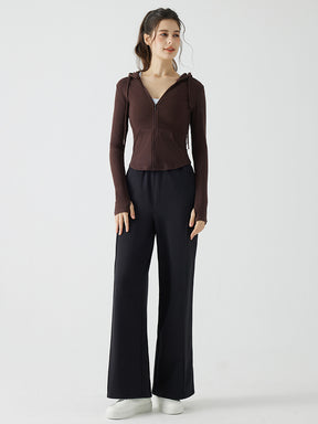 冬用 保温 ゆったり ワイドパンツ 裏起毛