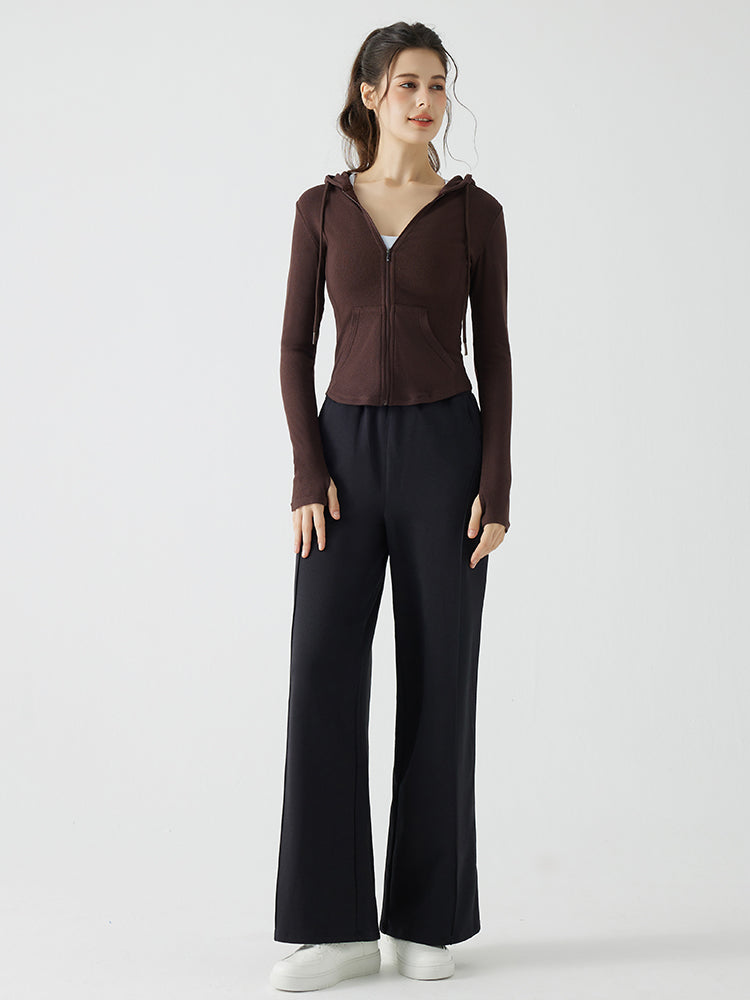 秋冬 スリムフィット フード付き パーカ