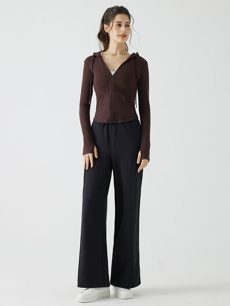 冬用 保温 ゆったり ワイドパンツ 裏起毛