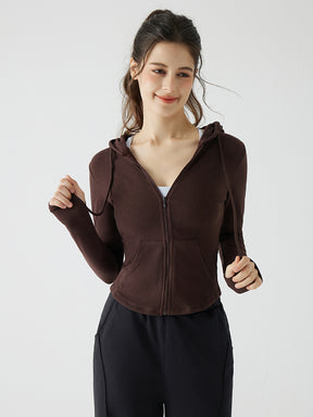 秋冬 スリムフィット フード付き パーカ