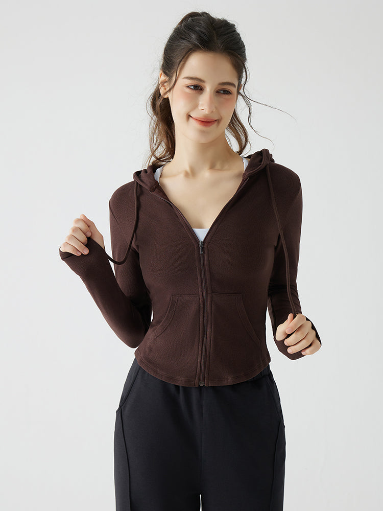 秋冬 スリムフィット フード付き パーカ