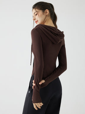 秋冬 スリムフィット フード付き パーカ