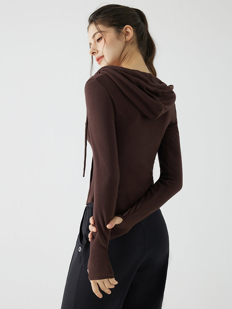 秋冬 スリムフィット フード付き パーカ