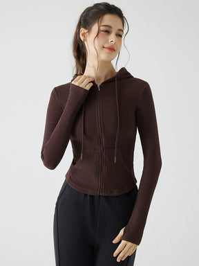 秋冬 スリムフィット フード付き パーカ