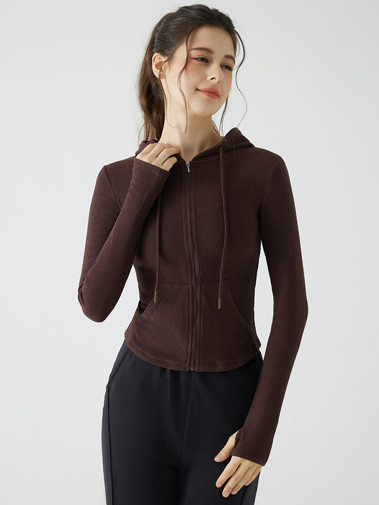 秋冬 スリムフィット フード付き パーカ