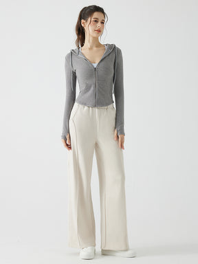 冬用 保温 ゆったり ワイドパンツ 裏起毛