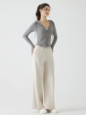 秋冬 スリムフィット フード付き パーカ