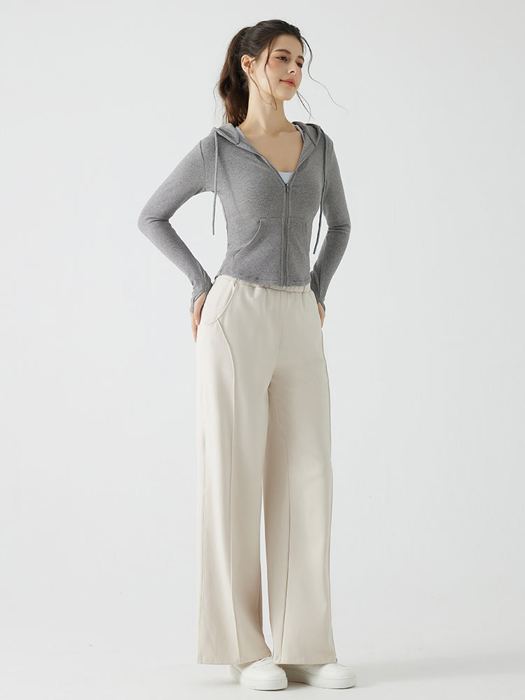 秋冬 スリムフィット フード付き パーカ