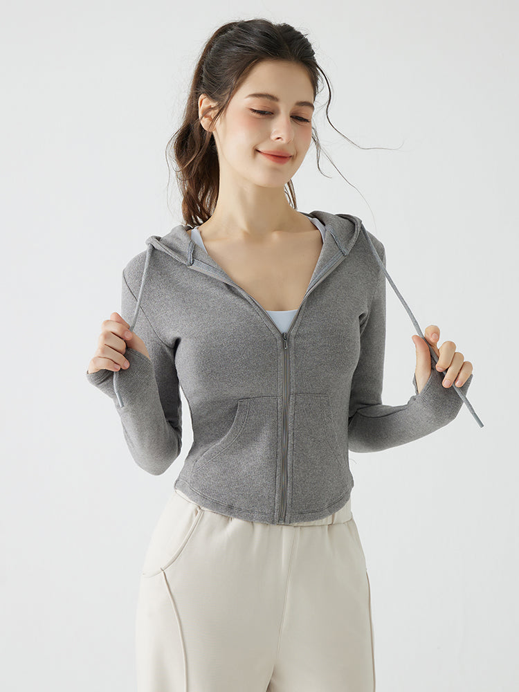 秋冬 スリムフィット フード付き パーカ