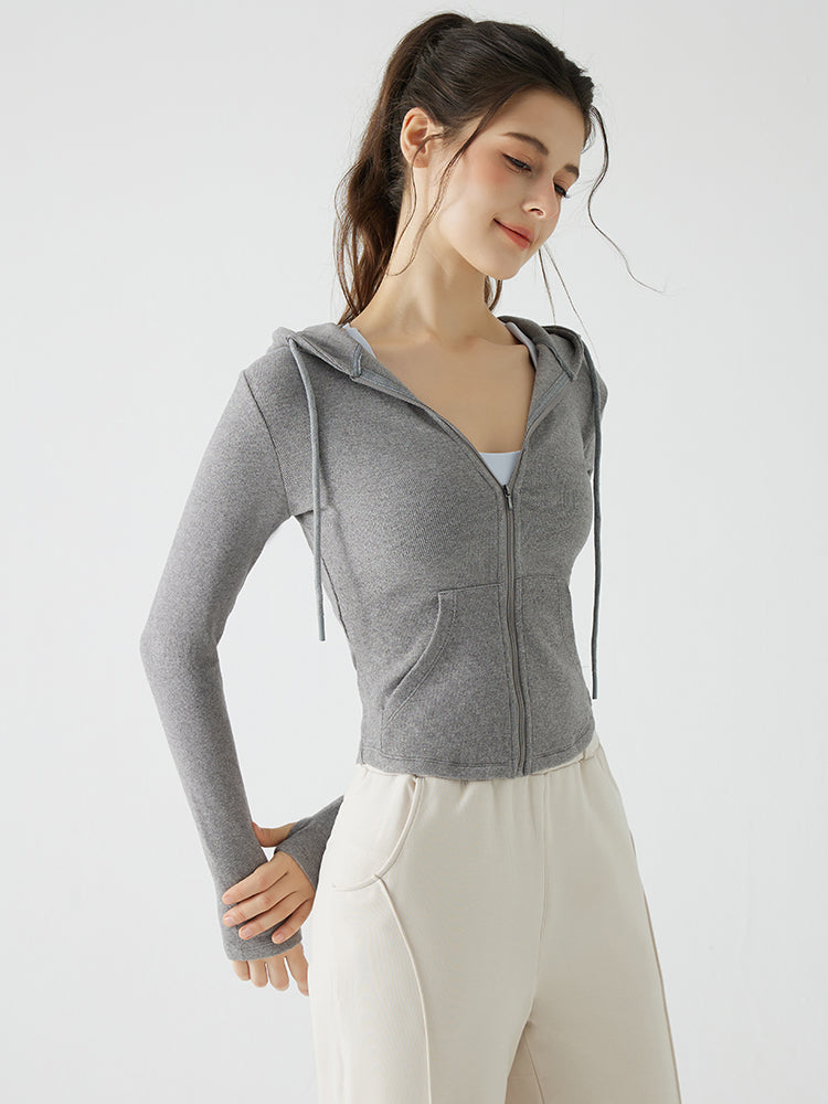 秋冬 スリムフィット フード付き パーカ