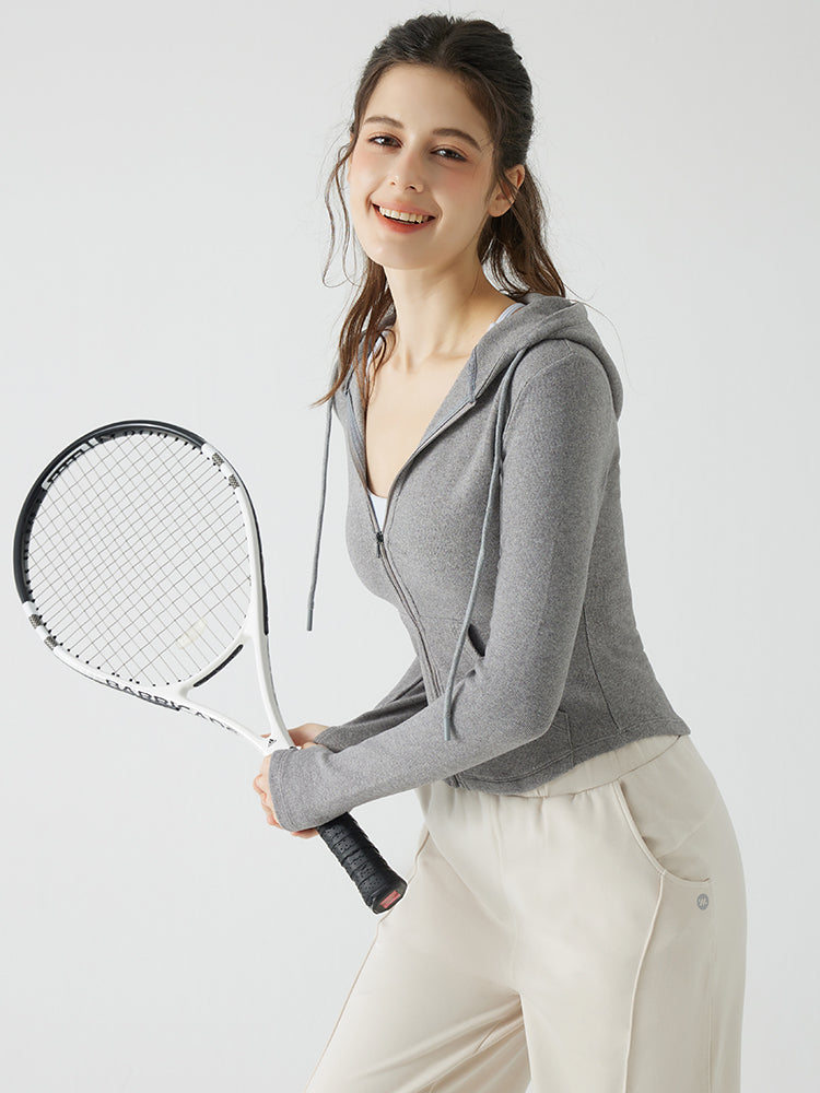 秋冬 スリムフィット フード付き パーカ