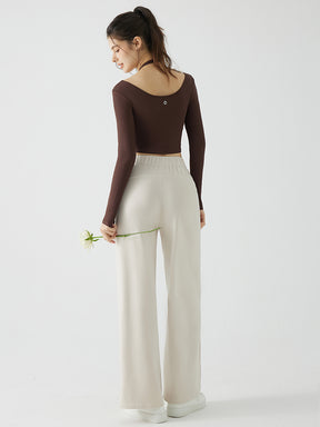 冬用 保温 ゆったり ワイドパンツ 裏起毛