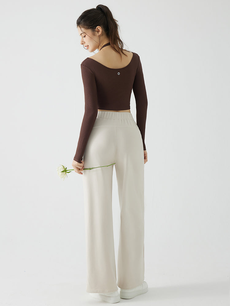 冬用 保温 ゆったり ワイドパンツ 裏起毛