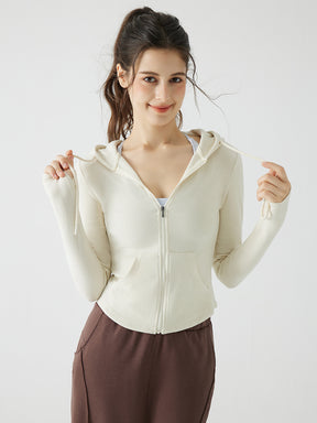 秋冬 スリムフィット フード付き パーカ