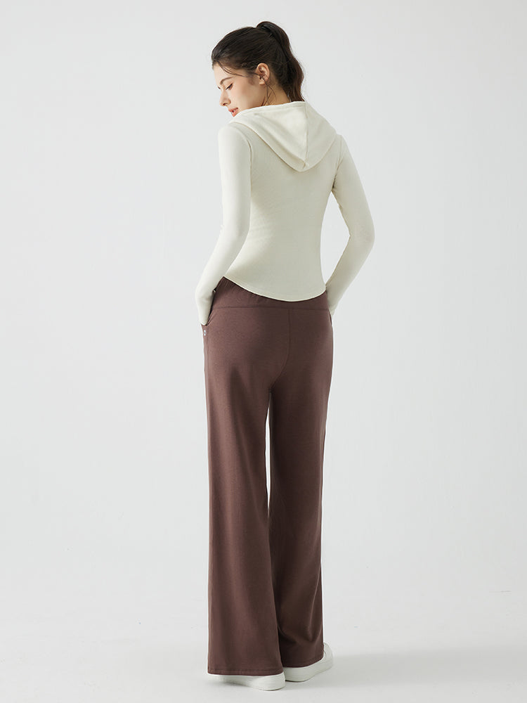 冬用 保温 ゆったり ワイドパンツ 裏起毛