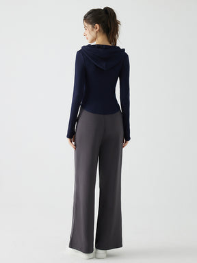 冬用 保温 ゆったり ワイドパンツ 裏起毛