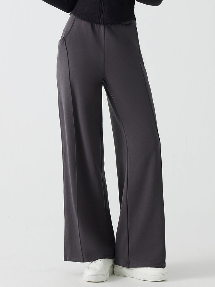 冬用 保温 ゆったり ワイドパンツ 裏起毛