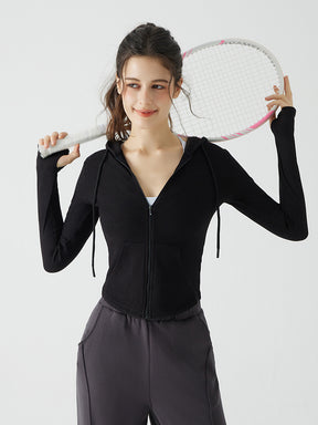 秋冬 スリムフィット フード付き パーカ