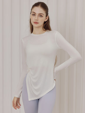 秋冬 アシンメトリーヘム 長袖 スライド入り　　　　　