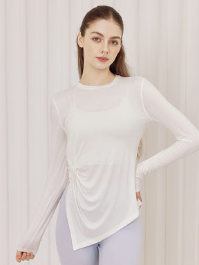 秋冬 アシンメトリーヘム 長袖 スライド入り　　　　　