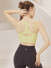 バックスタイル ダブルストラップ スポーツブラ パッド付き