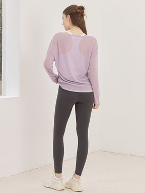 レーサーバック ロング丈 長袖トップス+スポーツブラセット