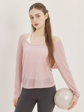 レーサーバック ロング丈 長袖トップス+スポーツブラセット