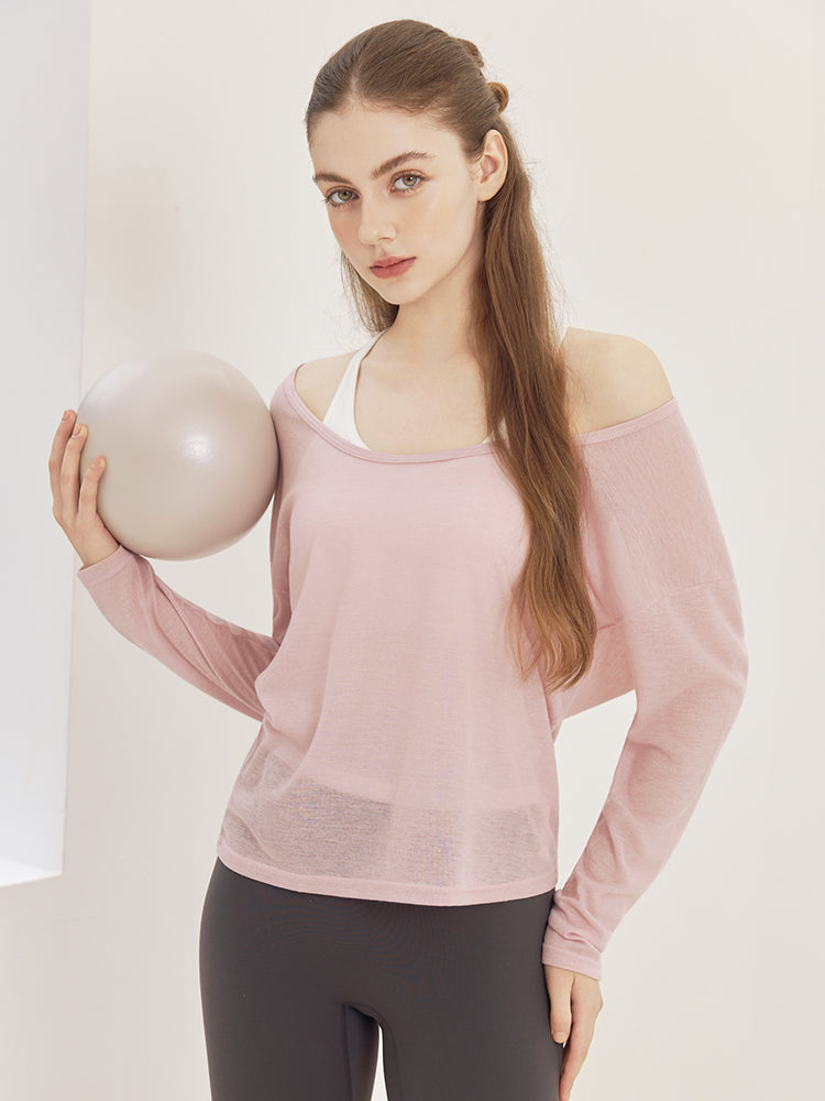 レーサーバック ロング丈 長袖トップス+スポーツブラセット