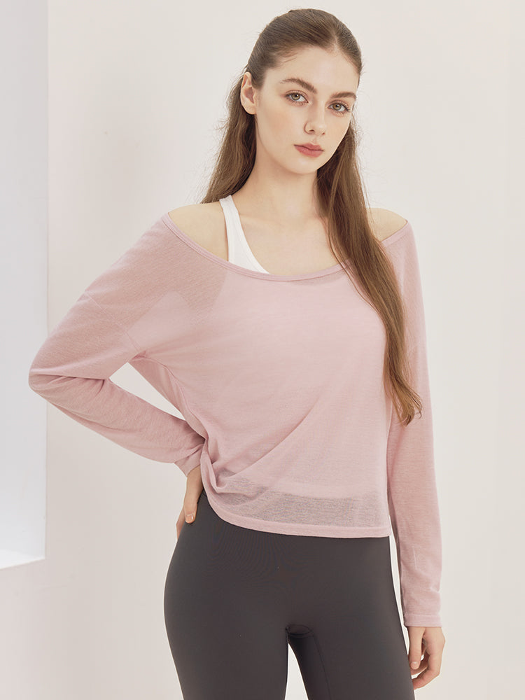 レーサーバック ロング丈 長袖トップス+スポーツブラセット