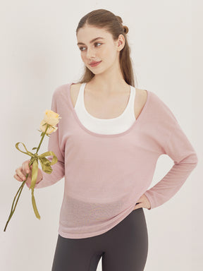 レーサーバック ロング丈 長袖トップス+スポーツブラセット