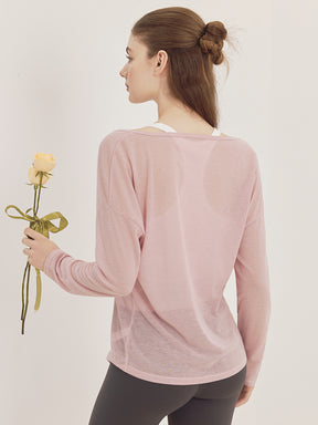 レーサーバック ロング丈 長袖トップス+スポーツブラセット