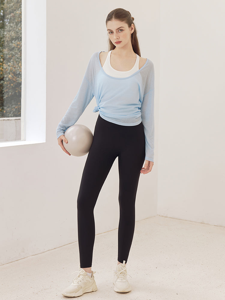 LYCRA®抗菌加工 ヒアルロン酸加工 美尻 レギンス　