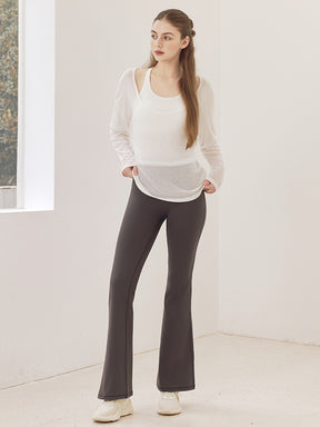 秋冬 裏起毛 美尻 フレアレギンス　