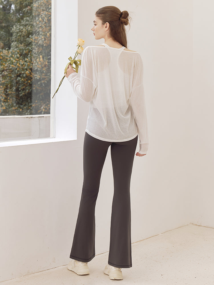 秋冬 裏起毛 美尻 フレアレギンス　