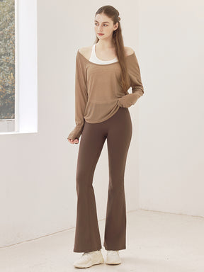 レーサーバック ロング丈 長袖トップス+スポーツブラセット