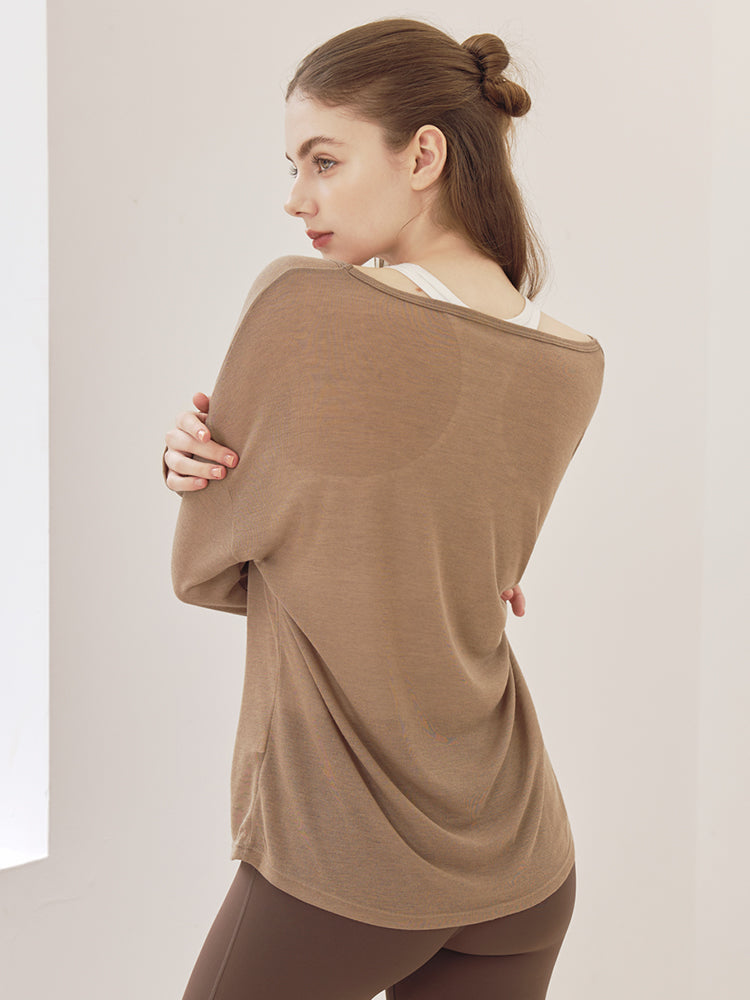 レーサーバック ロング丈 長袖トップス+スポーツブラセット